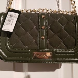 bebe "Stephanie" Suede Mini Dusty Olive Faux Leath